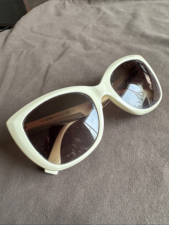 Fendi Accessories - Fendi Oversized Cream Frame Sunglasses with Dark Lenses